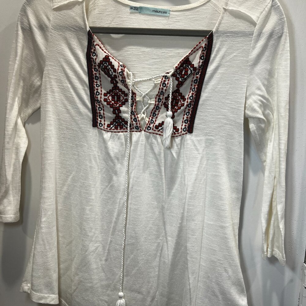 Cute printed top with tassels - XS